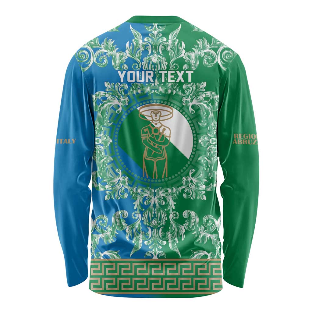 Personalized Italy Abruzzo Long Sleeve Shirt Baroque Motif