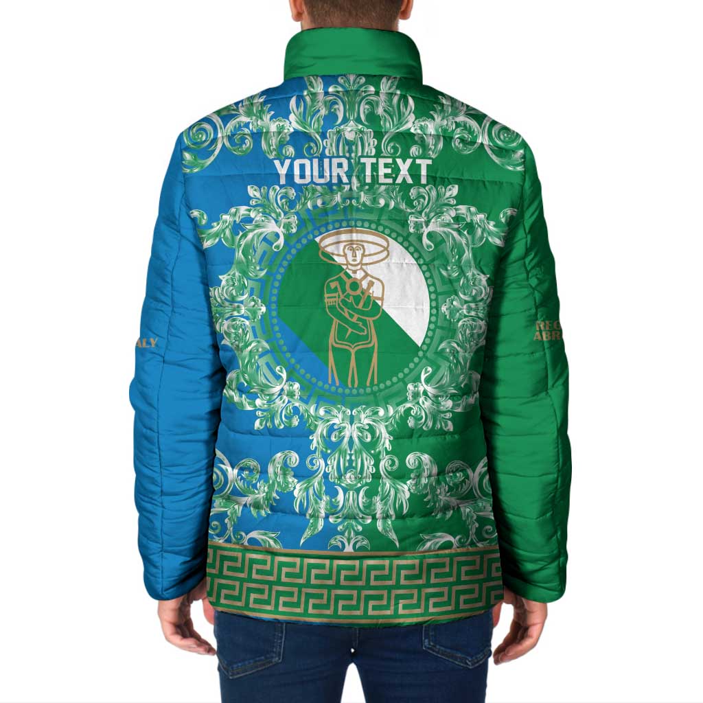 Personalized Italy Abruzzo Padded Jacket Baroque Motif