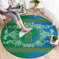 Personalized Italy Abruzzo Round Carpet Baroque Motif