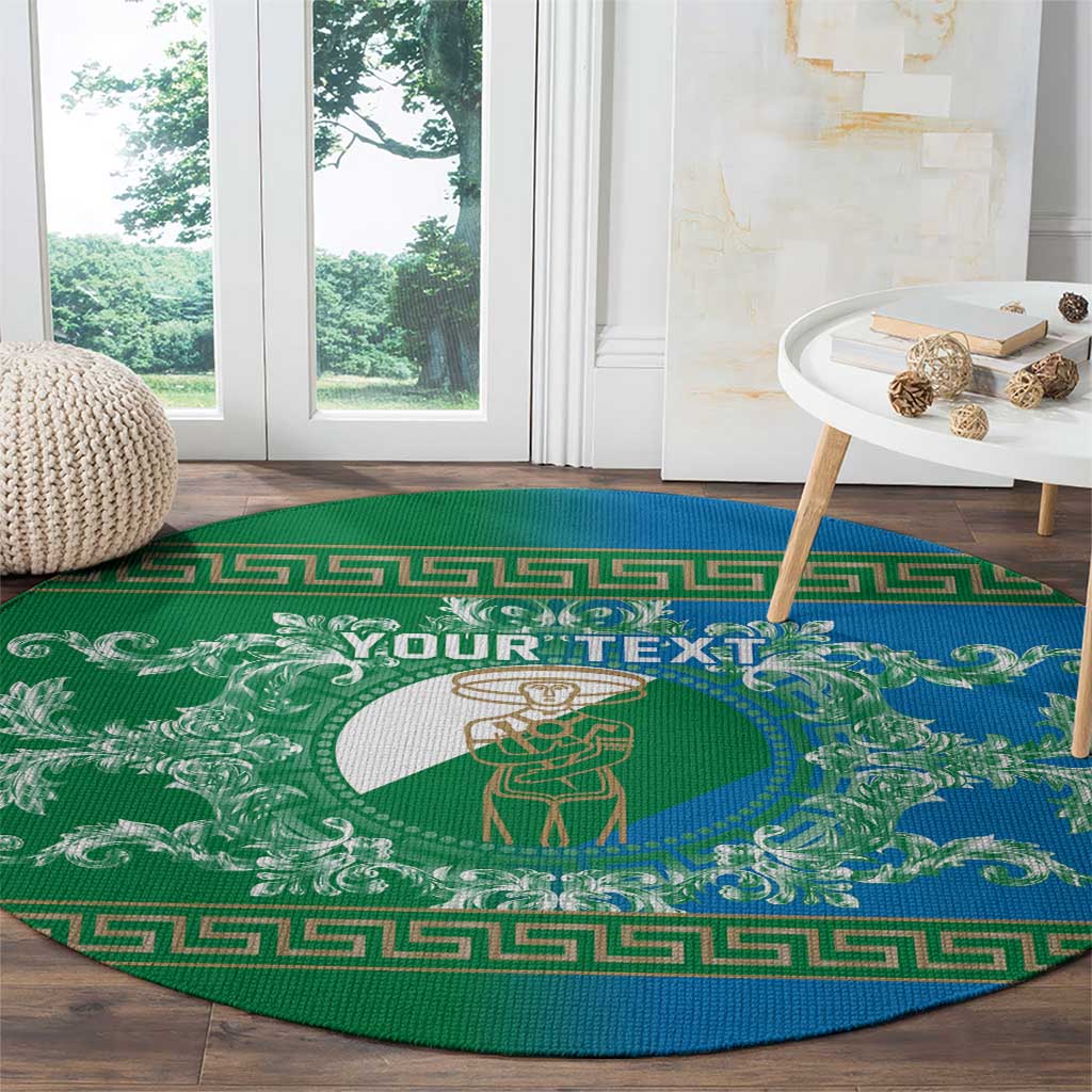 Personalized Italy Abruzzo Round Carpet Baroque Motif