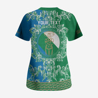 Personalized Italy Abruzzo Scrub Top Baroque Motif