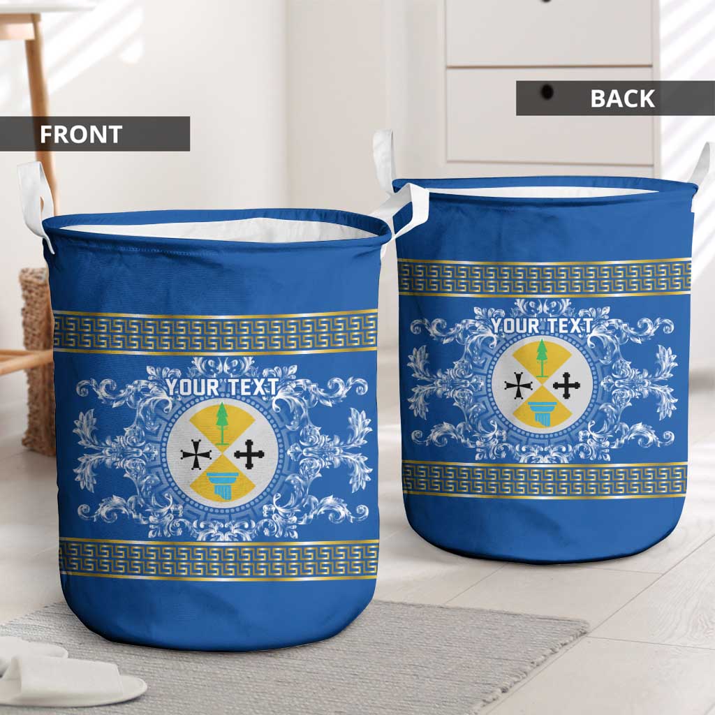 Personalized Italy Calabria Laundry Basket Baroque Motif
