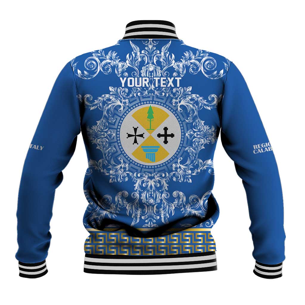 Personalized Italy Calabria Baseball Jacket Baroque Motif