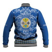 Personalized Italy Calabria Baseball Jacket Baroque Motif