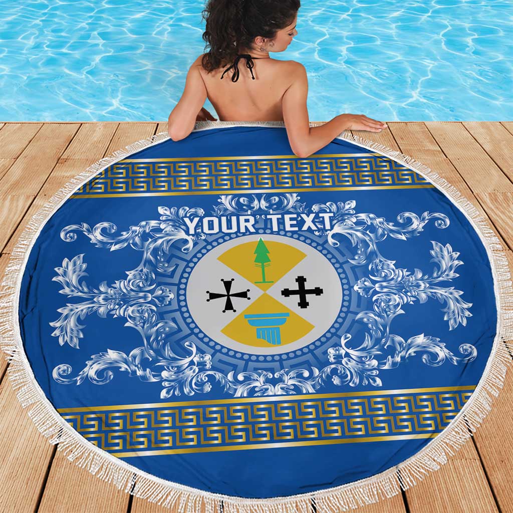 Personalized Italy Calabria Beach Blanket Baroque Motif