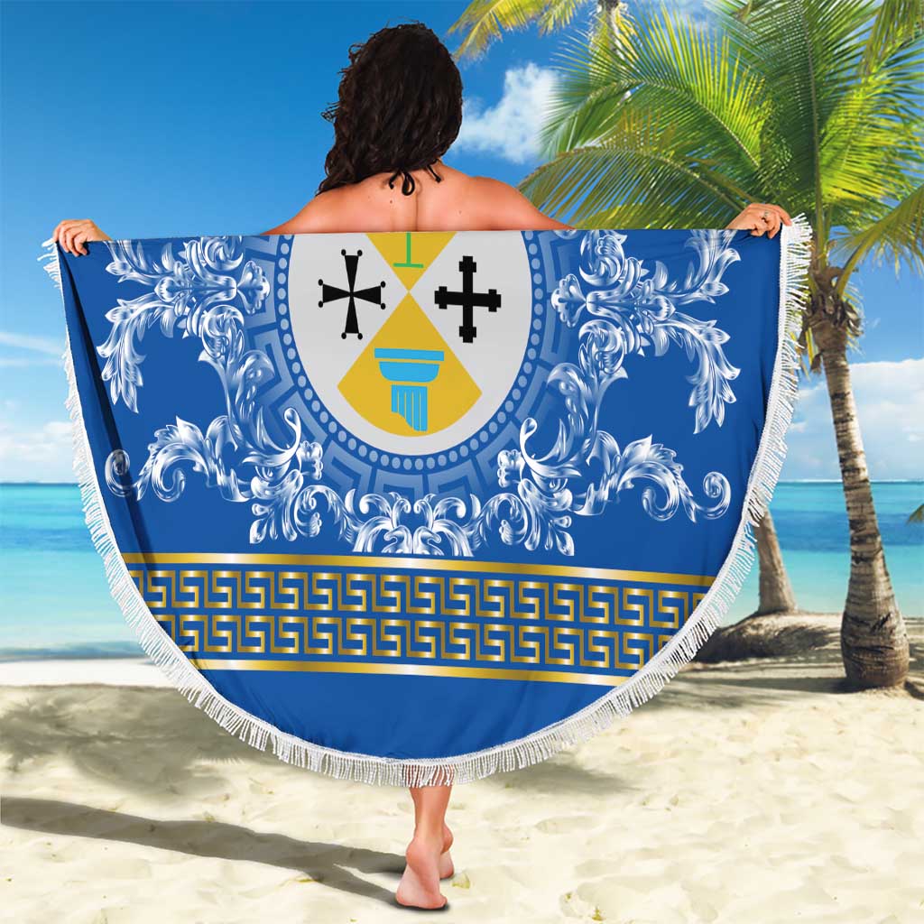Personalized Italy Calabria Beach Blanket Baroque Motif