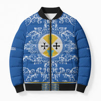 Personalized Italy Calabria Bomber Puffer Jacket Baroque Motif