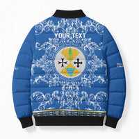 Personalized Italy Calabria Bomber Puffer Jacket Baroque Motif