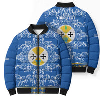 Personalized Italy Calabria Bomber Puffer Jacket Baroque Motif