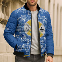 Personalized Italy Calabria Bomber Puffer Jacket Baroque Motif