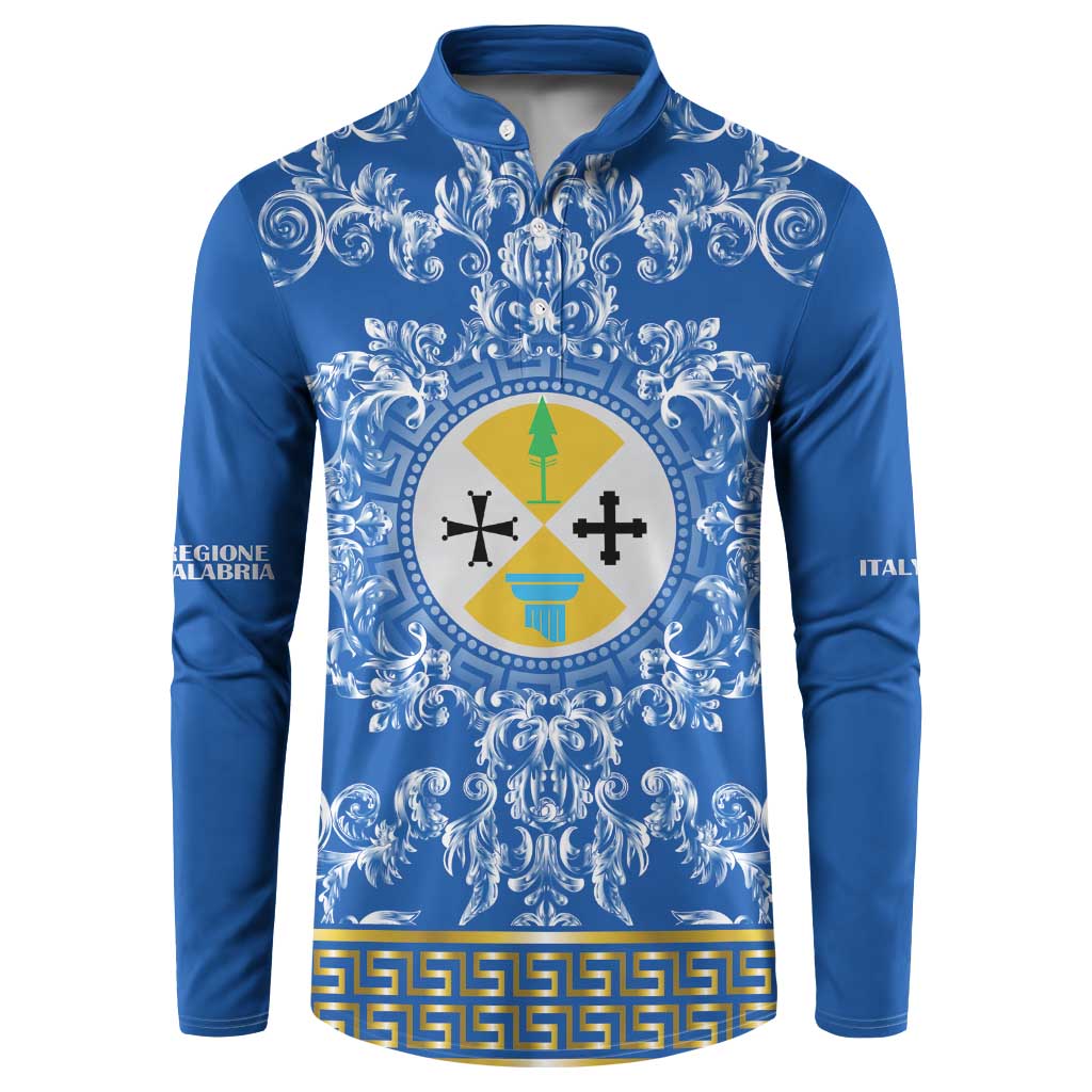 Personalized Italy Calabria Button Sweatshirt Baroque Motif
