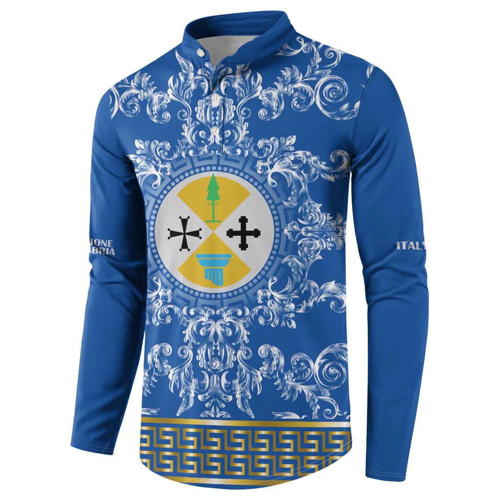 Personalized Italy Calabria Button Sweatshirt Baroque Motif
