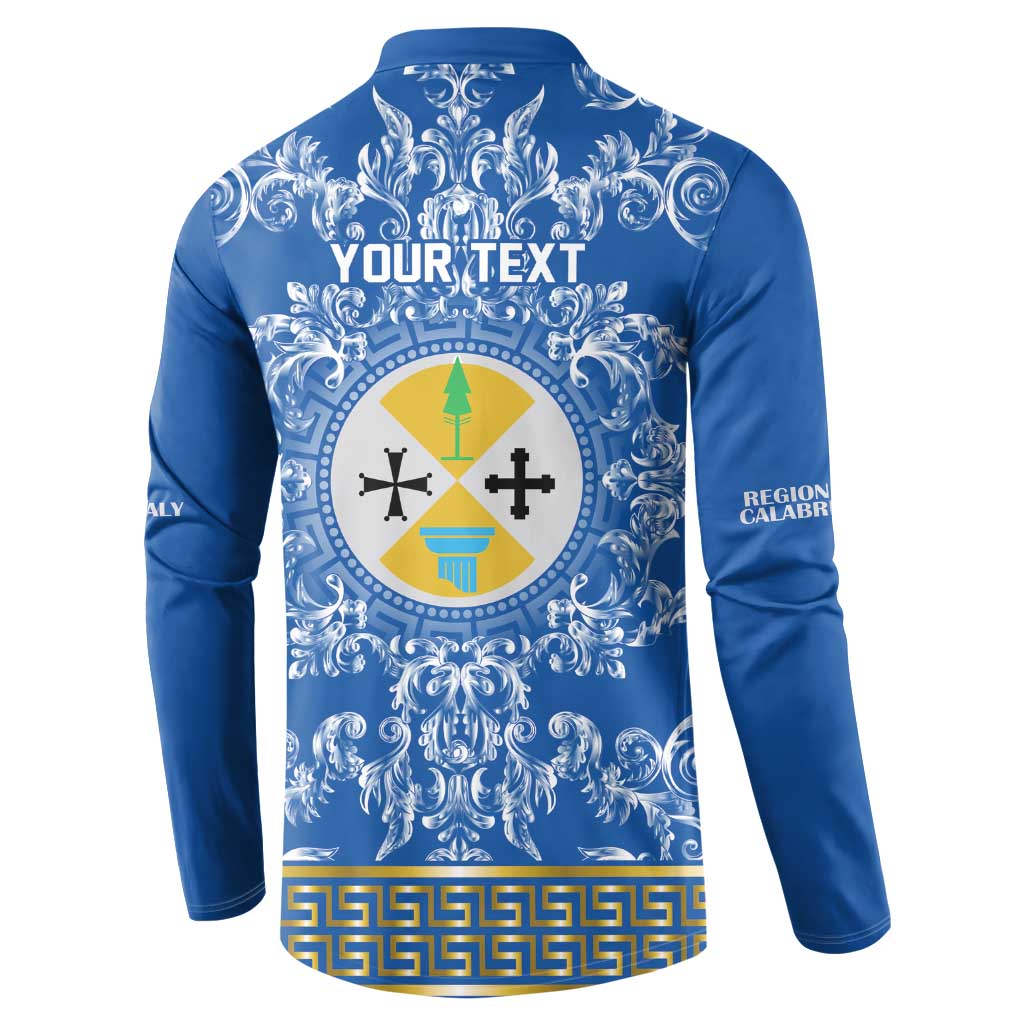 Personalized Italy Calabria Button Sweatshirt Baroque Motif