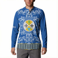 Personalized Italy Calabria Button Sweatshirt Baroque Motif