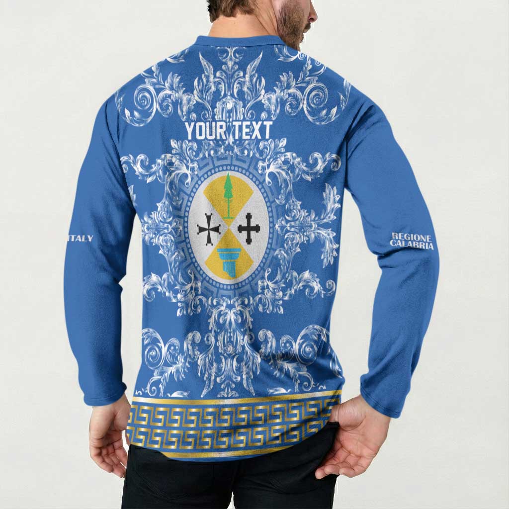Personalized Italy Calabria Button Sweatshirt Baroque Motif