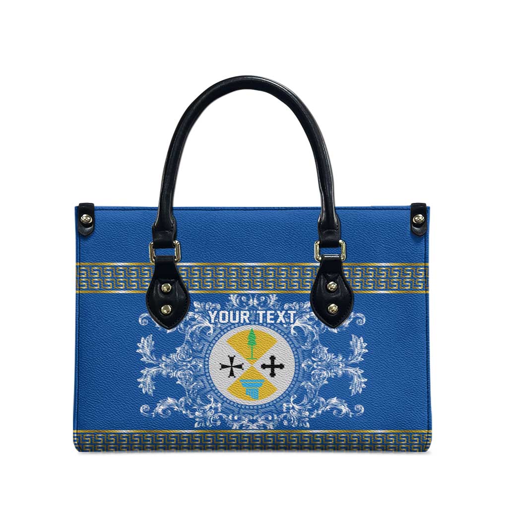 Personalized Italy Calabria Leather Bag Baroque Motif
