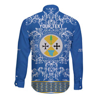 Personalized Italy Calabria Long Sleeve Button Shirt Baroque Motif