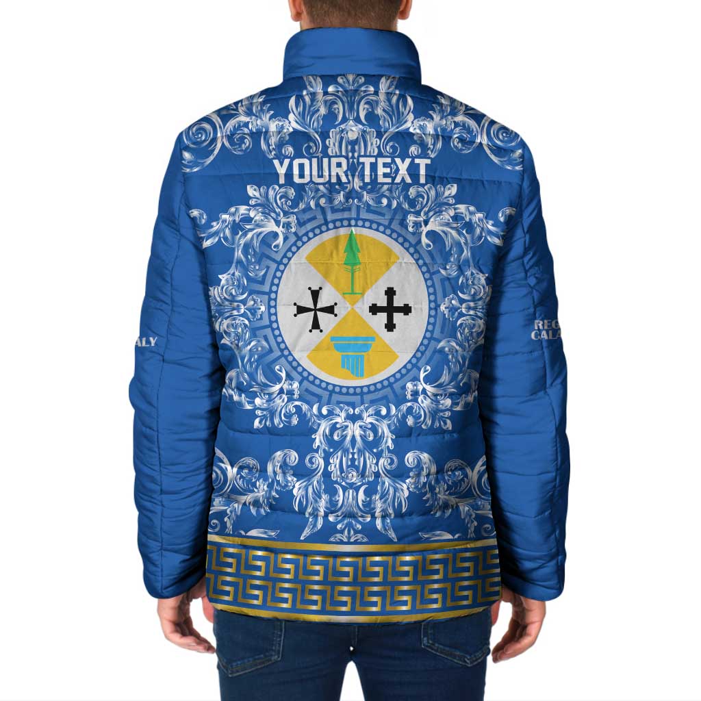 Personalized Italy Calabria Padded Jacket Baroque Motif
