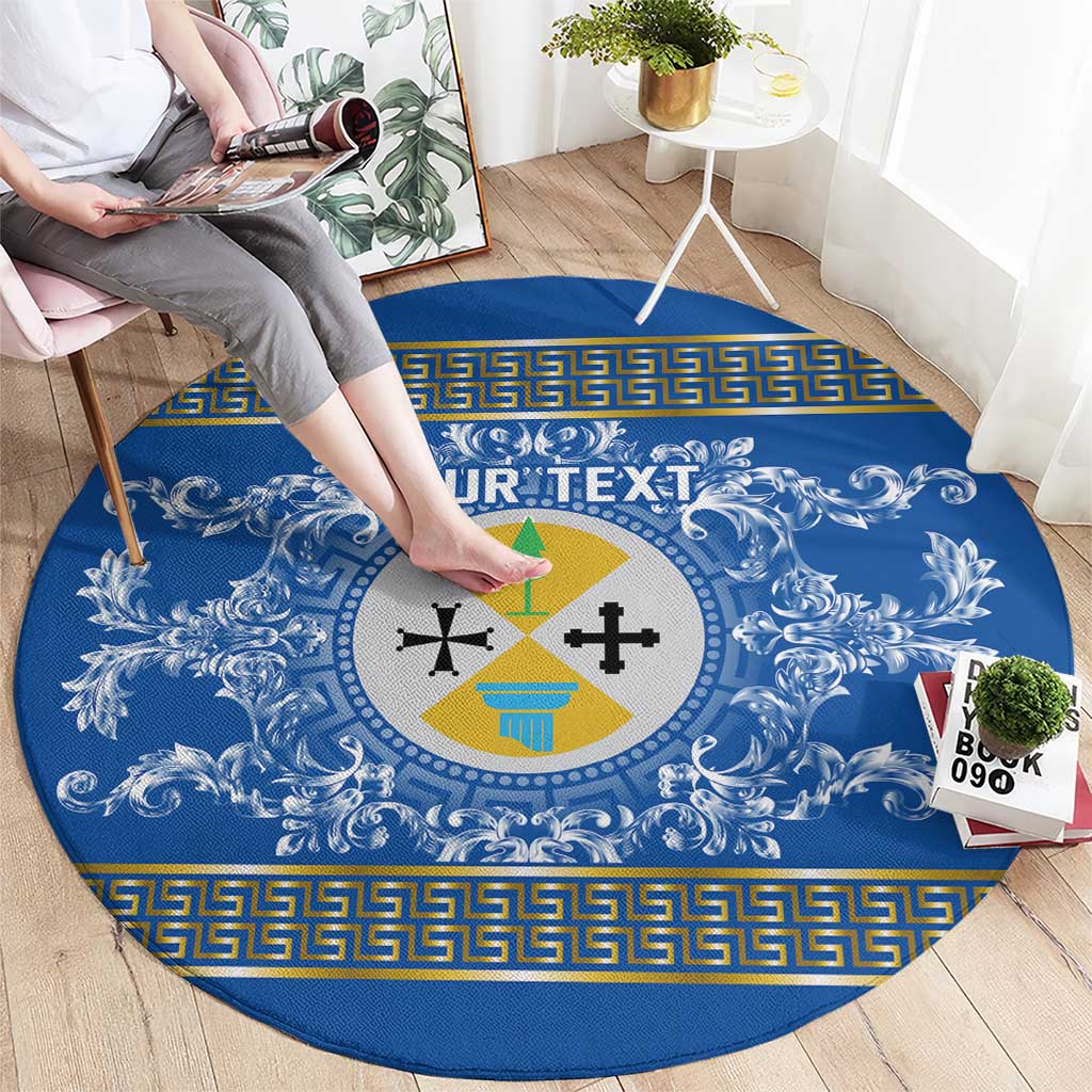 Personalized Italy Calabria Round Carpet Baroque Motif