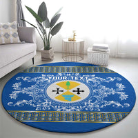 Personalized Italy Calabria Round Carpet Baroque Motif