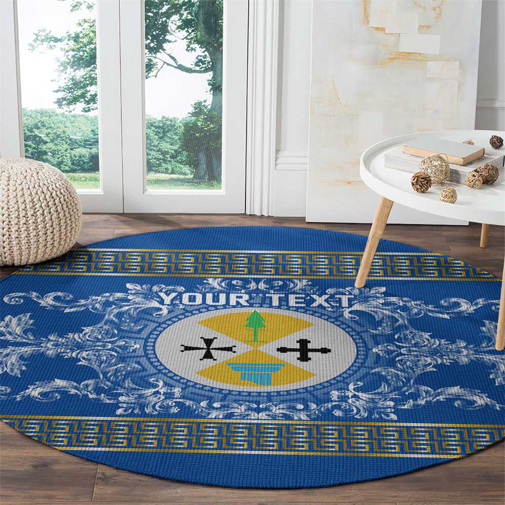 Personalized Italy Calabria Round Carpet Baroque Motif