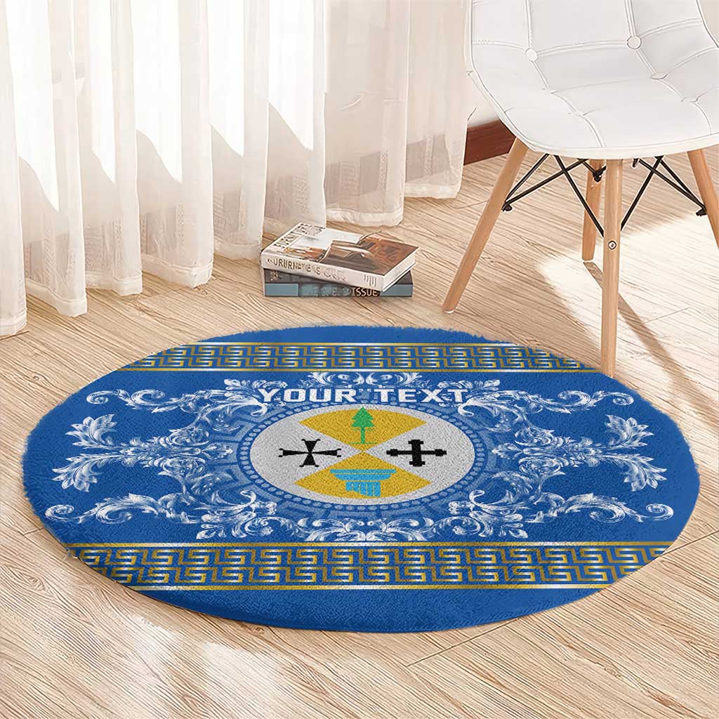Personalized Italy Calabria Round Carpet Baroque Motif