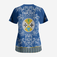 Personalized Italy Calabria Scrub Top Baroque Motif