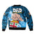 Dads Day Fiji Bomber Jacket Dad Au Lomani Iko - Polynesian Flowers Tribal LT9 - Wonder Print Shop