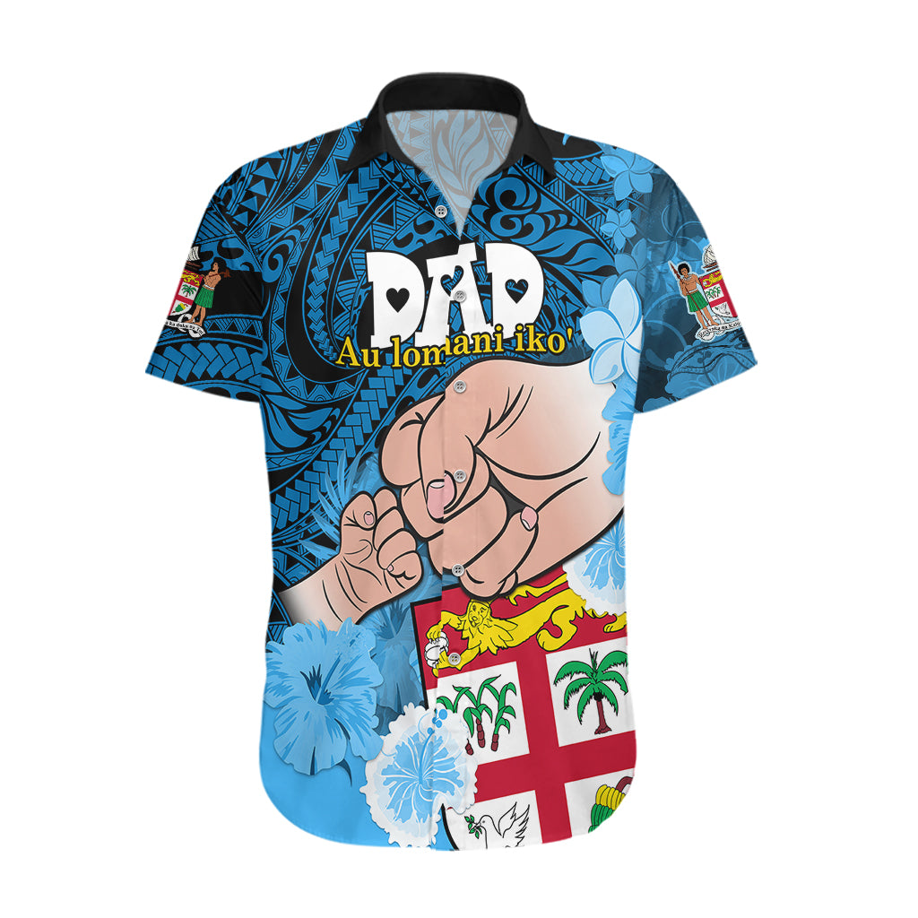 Dads Day Fiji Hawaiian Shirt Dad Au Lomani Iko - Polynesian Flowers Tribal - Wonder Print Shop