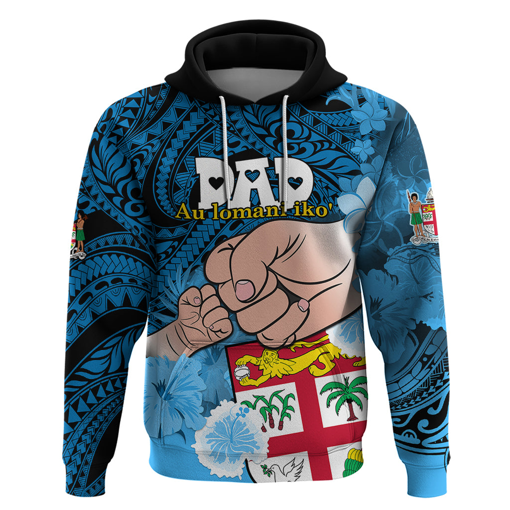 Dads Day Fiji Hoodie Dad Au Lomani Iko - Polynesian Flowers Tribal - Wonder Print Shop