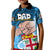 Dads Day Fiji Kid Polo Shirt Dad Au Lomani Iko - Polynesian Flowers Tribal - Wonder Print Shop