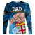 Dads Day Fiji Long Sleeve Shirt Dad Au Lomani Iko - Polynesian Flowers Tribal - Wonder Print Shop