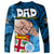 Dads Day Fiji Long Sleeve Shirt Dad Au Lomani Iko - Polynesian Flowers Tribal - Wonder Print Shop