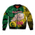 Dads Day Vanuatu Bomber Jacket Dad Mi lavem yu - Polynesian Flowers Tribal LT9 - Wonder Print Shop