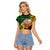 Dads Day Vanuatu Raglan Cropped T Shirt Dad Mi lavem yu - Polynesian Flowers Tribal - Wonder Print Shop