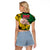 Dads Day Vanuatu Raglan Cropped T Shirt Dad Mi lavem yu - Polynesian Flowers Tribal - Wonder Print Shop