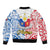 Polynesian Philippines Bomber Jacket Pilipinas Flag Style for 125th Independence Anniversary White LT9 - Wonder Print Shop