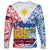 Polynesian Philippines Long Sleeve Shirt Pilipinas Flag Style for 125th Independence Anniversary White - Wonder Print Shop