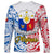 Polynesian Philippines Long Sleeve Shirt Pilipinas Flag Style for 125th Independence Anniversary White - Wonder Print Shop