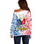 125th Independence Anniversary Philippines Off Shoulder Sweater Polynesian Pilipinas Flag Style - White - Wonder Print Shop