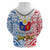 Personalised 125th Independence Anniversary Philippines Hoodie Polynesian Pilipinas Flag Style - White - Wonder Print Shop