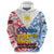 Personalised 125th Independence Anniversary Philippines Hoodie Polynesian Pilipinas Flag Style - White - Wonder Print Shop