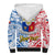 Personalised 125th Independence Anniversary Philippines Sherpa Hoodie Polynesian Pilipinas Flag Style - White - Wonder Print Shop