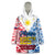 Personalised 125th Independence Anniversary Philippines Wearable Blanket Hoodie Polynesian Pilipinas Flag Style - White - Wonder Print Shop