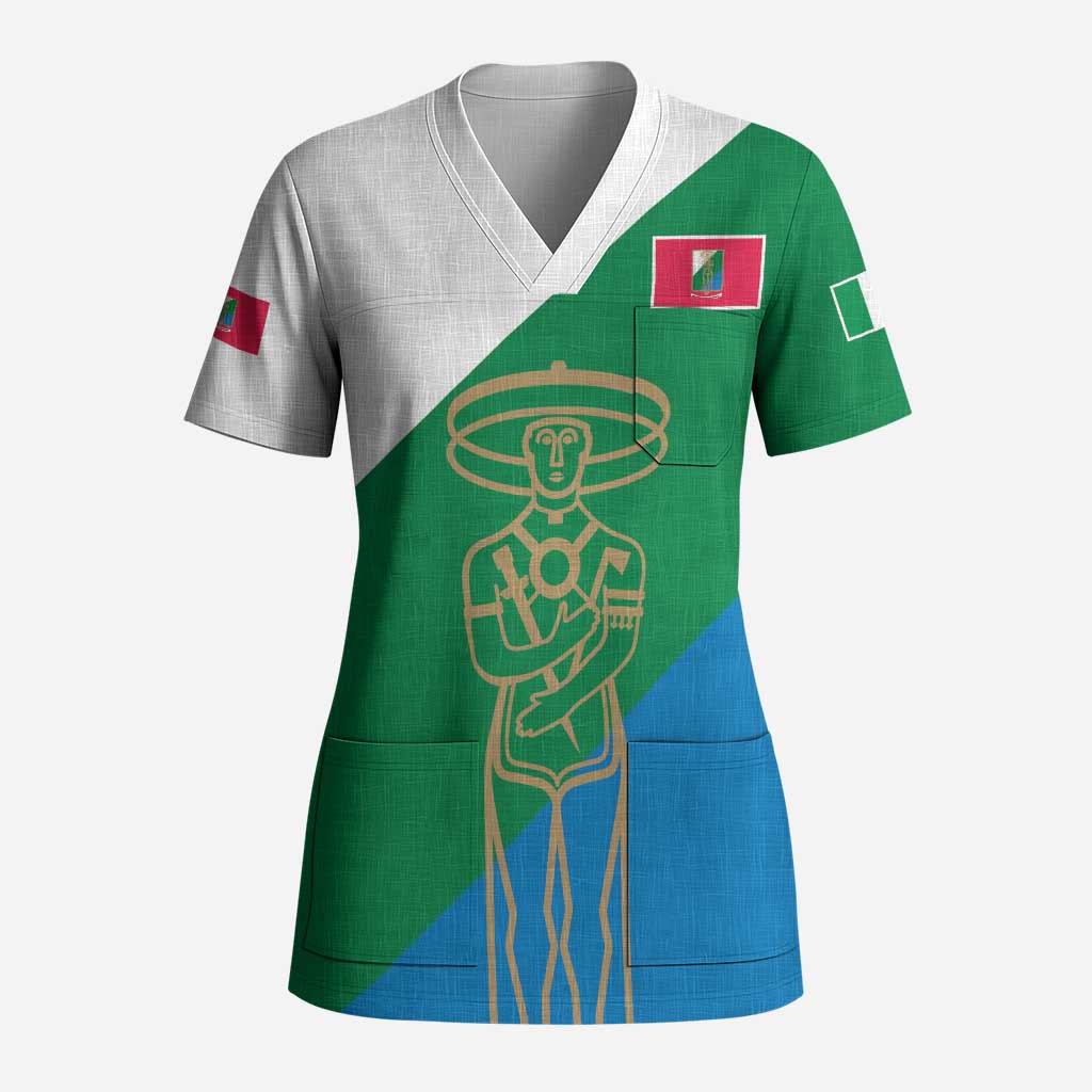 Personalized Italy Abruzzo Scrub Top Inspiration Flags Style - Wonder Print Shop