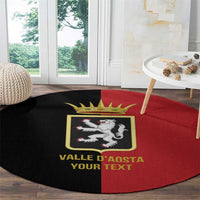 Personalized Italy Aosta Valley Round Carpet Inspiration Flags Style