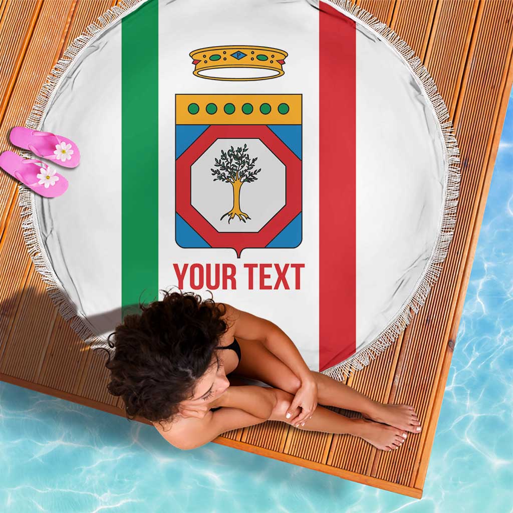 Personalized Italy Apulia Beach Blanket Inspiration Flags Style