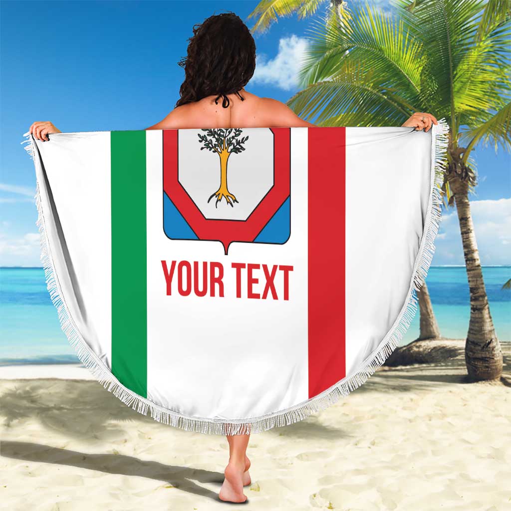 Personalized Italy Apulia Beach Blanket Inspiration Flags Style