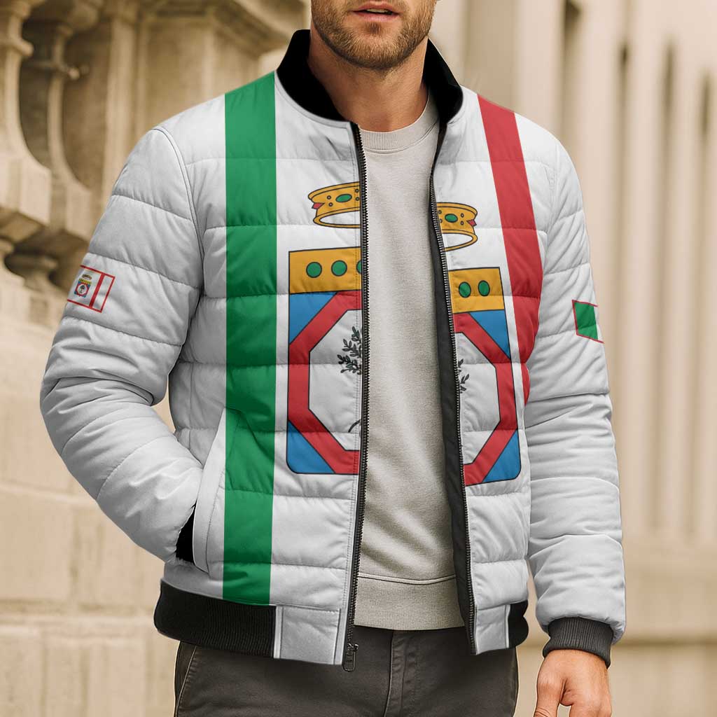Personalized Italy Apulia Bomber Puffer Jacket Inspiration Flags Style - Wonder Print Shop