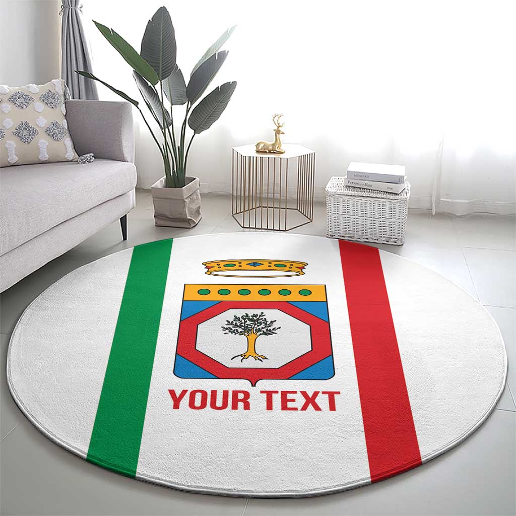 Personalized Italy Apulia Round Carpet Inspiration Flags Style